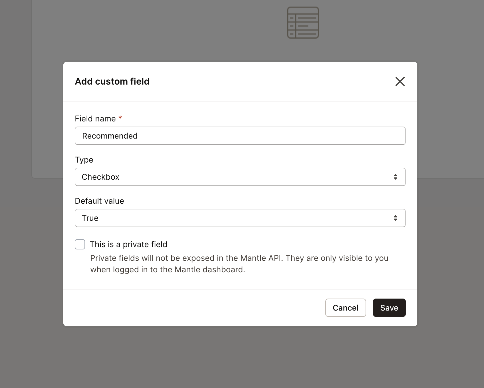 Create custom plan field