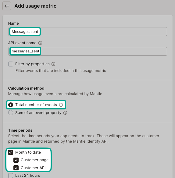 Create a usage metric