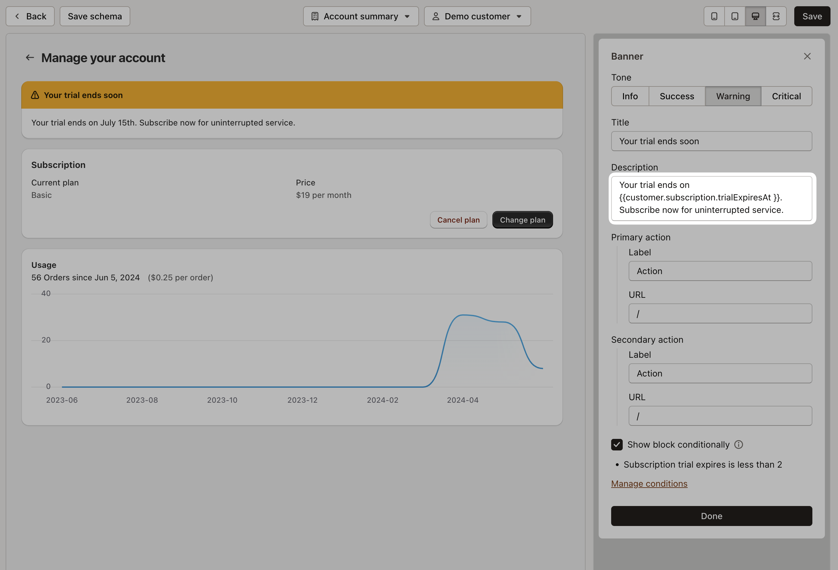 Hosted billing liquid variables