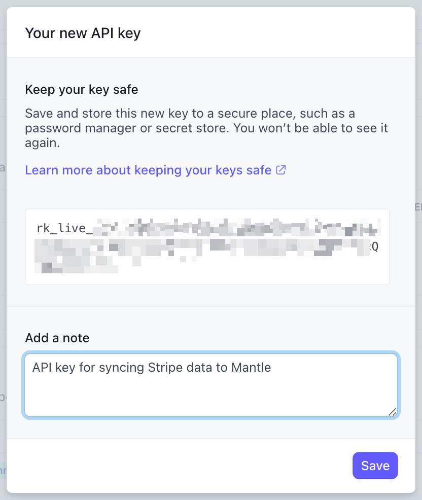 Stripe key permissions