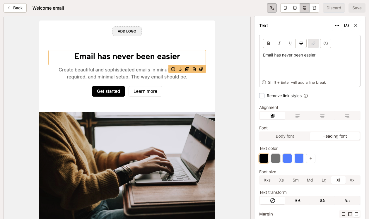 Build beautiful emails that convert, and deliver them on your terms.