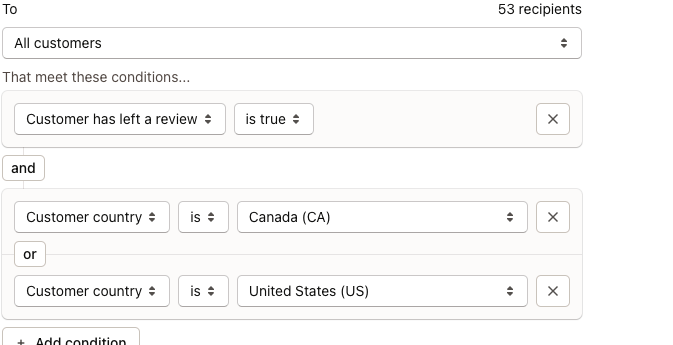 Create segments based on customer data, plan, tags, and more. Then use these segments to send targeted emails.