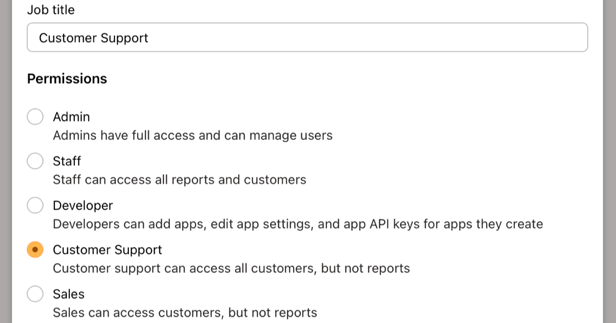 Customer Support Role
